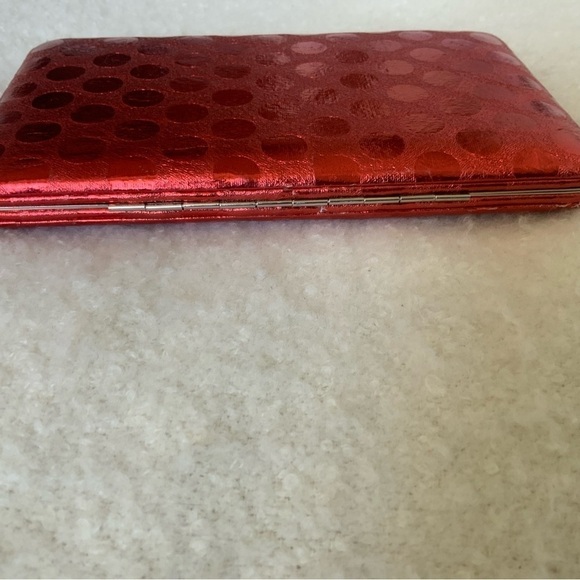 Vintage Metallic Red Clutch Bag Purse Glam Party Valentine’s Day - Picture 9 of 13